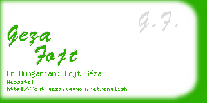 geza fojt business card