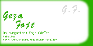 geza fojt business card